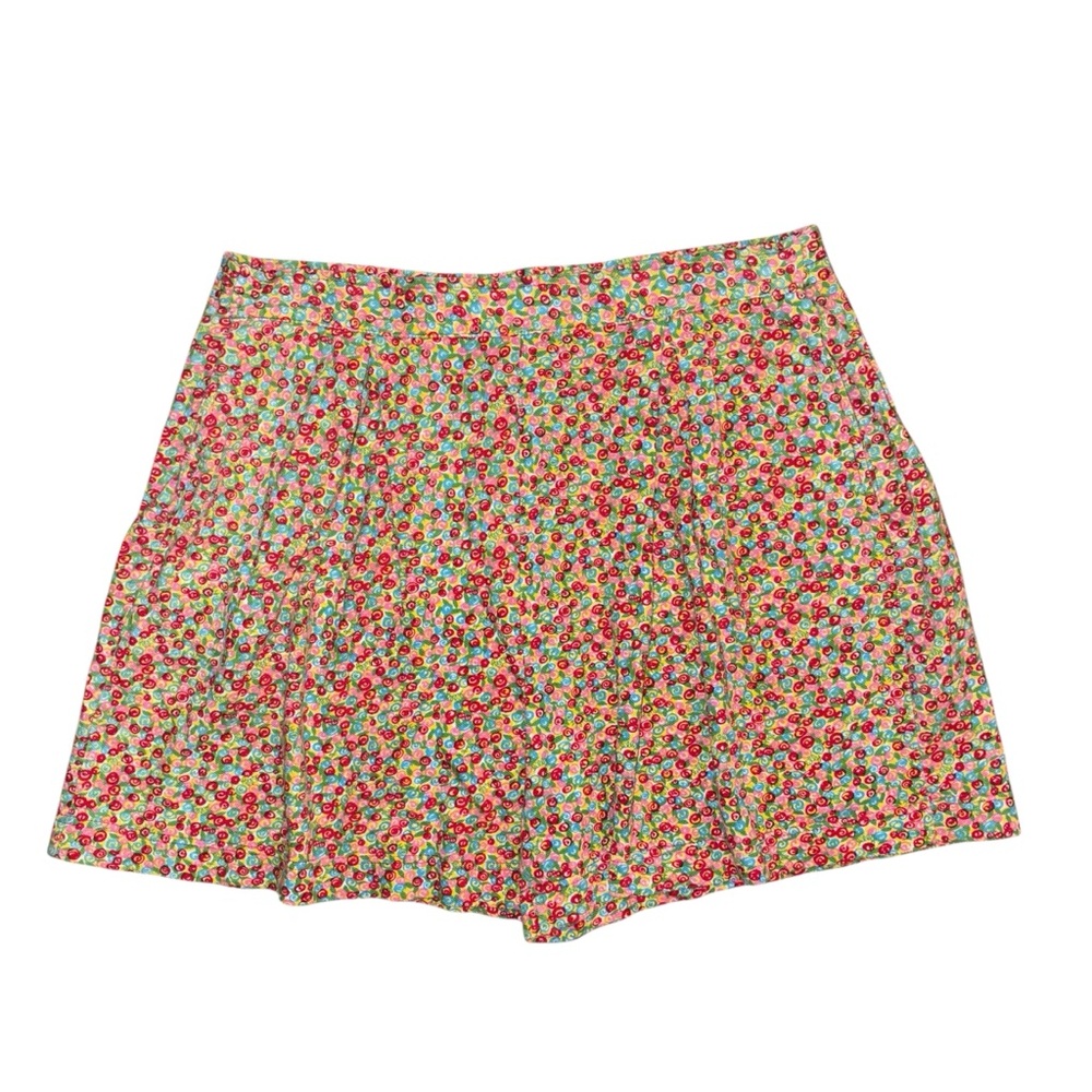 Lilly Pulitzer Vintage Multicolor Floral Print Cotton Skort XL